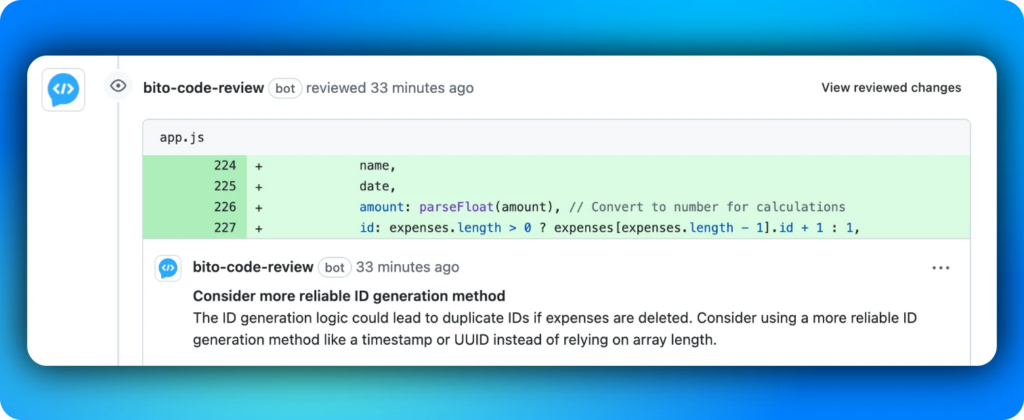 Bito's AI Code Review Agent