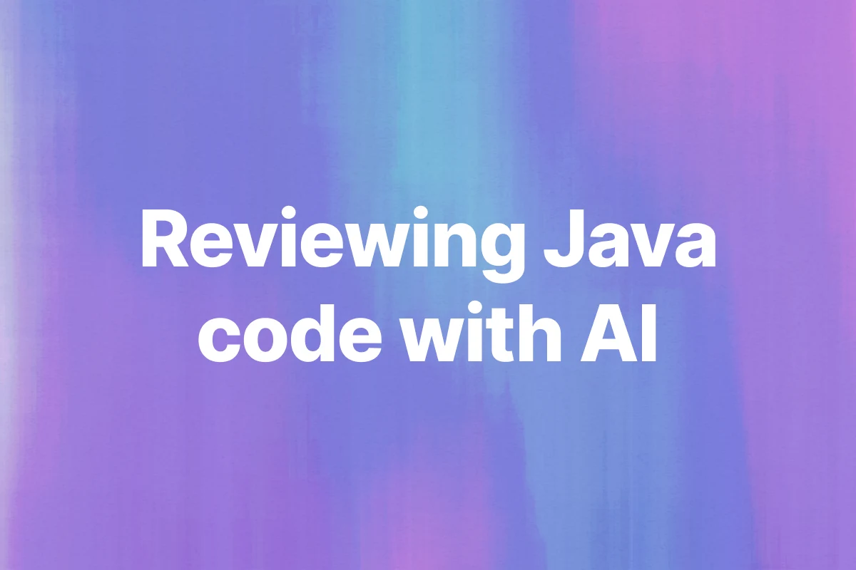 Reviewing Java code with AI
